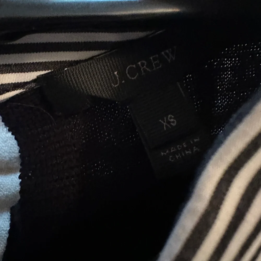 J.Crew Black Sweater with Striped Collar - Size XS